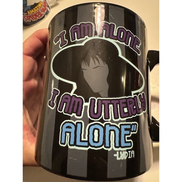 Nice Beetlejuice I Am Utterly Alone LYDIA Coffee Mug MINTY Extra Large - Picture 1 of 7
